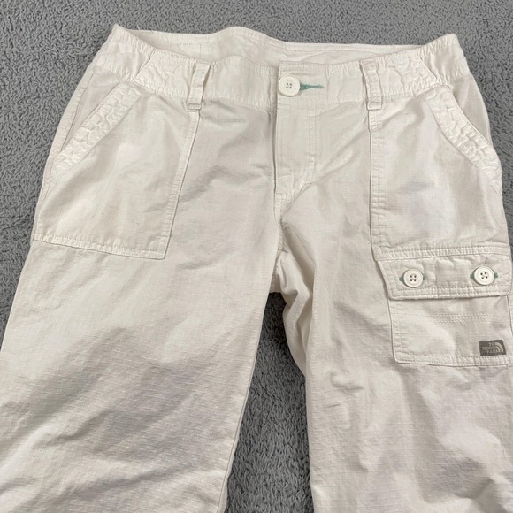 The North Face Capri Pants Womens Medium White Ripstop Cargo Hiking Cropped - Picture 1 of 10